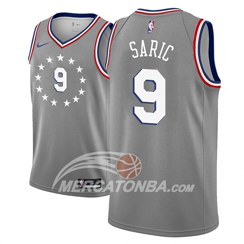 Maglia NBA Philadelphia 76ers Dario Saric Ciudad 2018-19 Grigio
